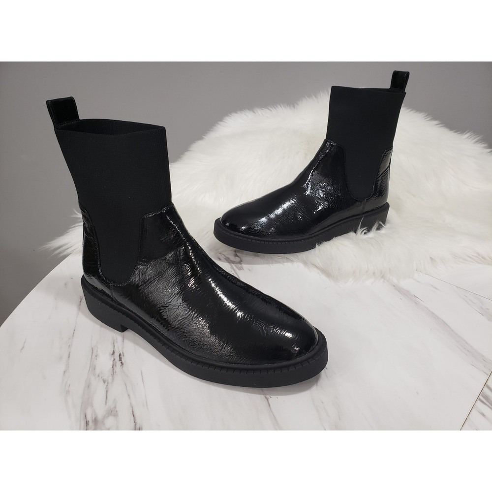 NEW NO BOX SIZE 9.5 Andre Assous Violet Bootie Black Round Toe Ankle Boots Sock